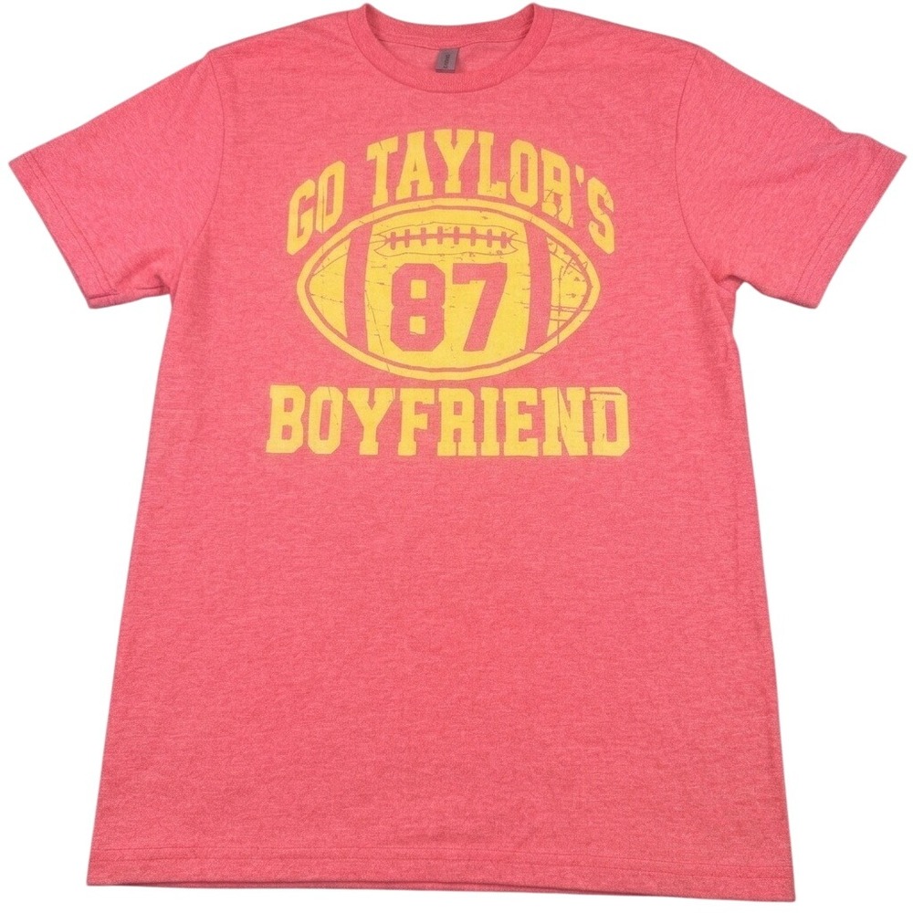 Gildan Mens Go Taylors Boyfriend T-Shirt Small Red Travis Kelce 87 Football Tee